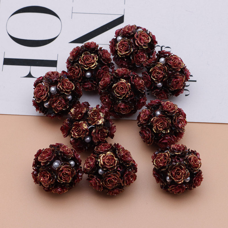 FS3873- 16mm Soft Rose - Shaped Terracotta Beads for Roses, Pen - Passable