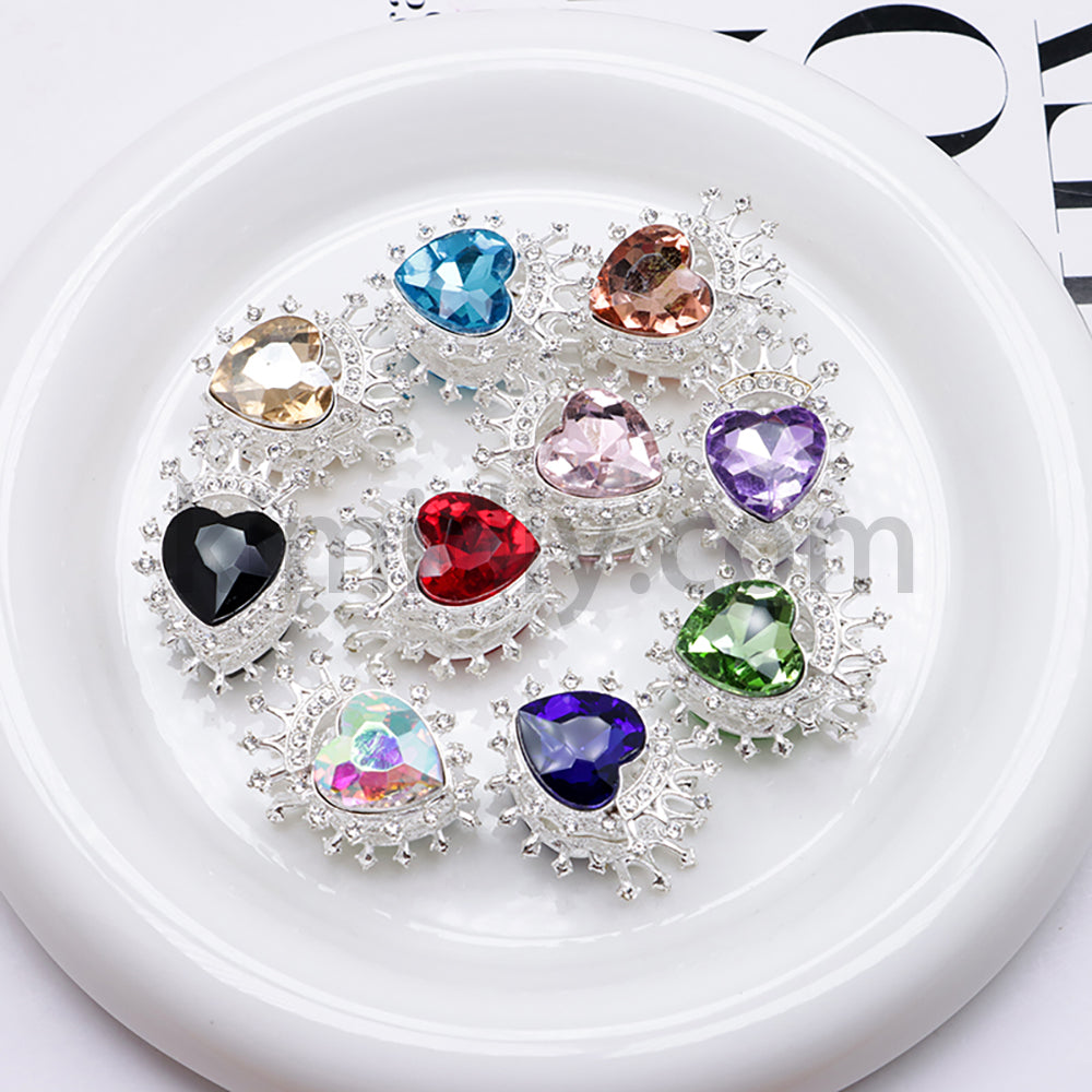 FS4843-Heart Crown Diamond Beads Fit For Beadable Pens