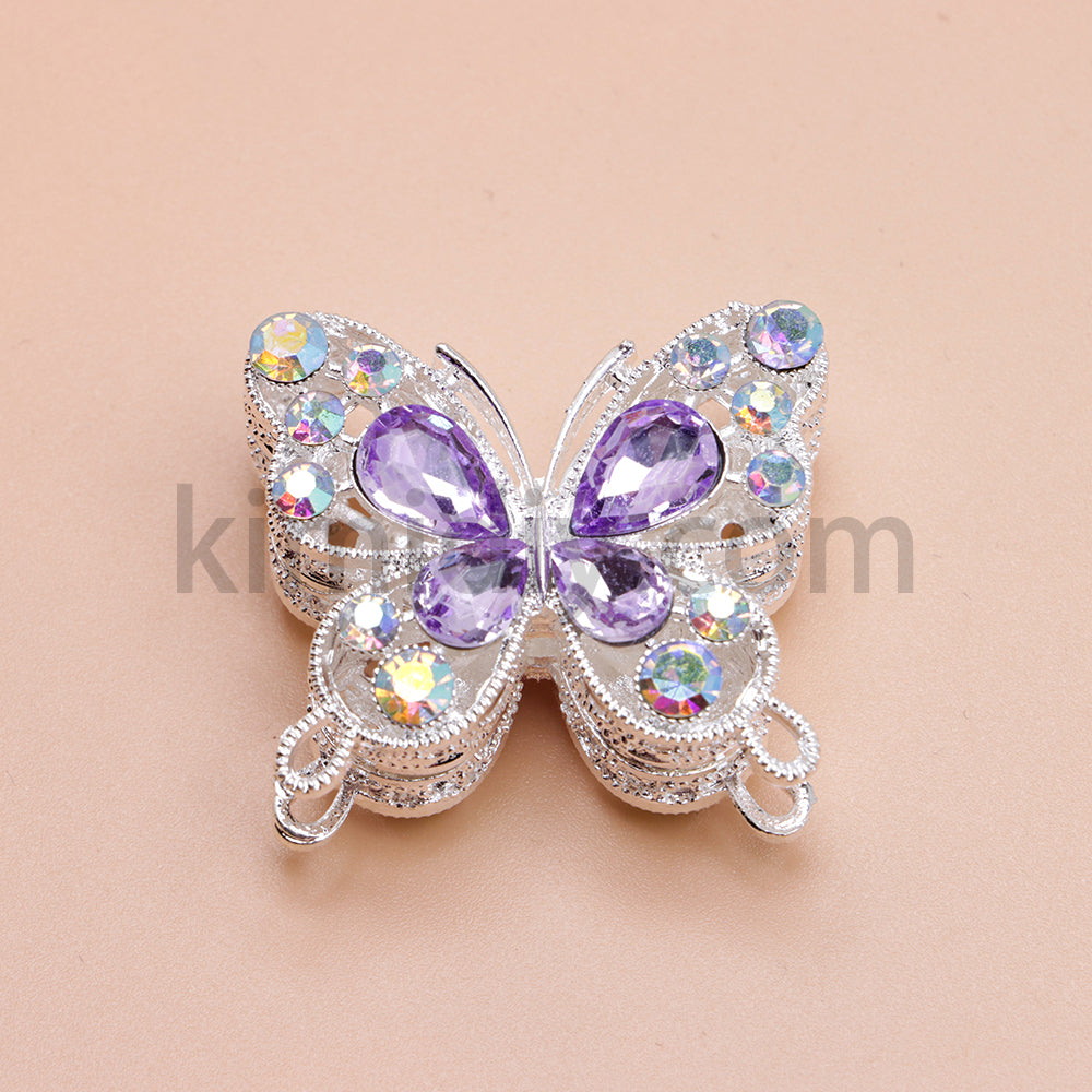 FS1627-Mocha Diamond Butterfly Metal Beads Fit For Beadable Pens