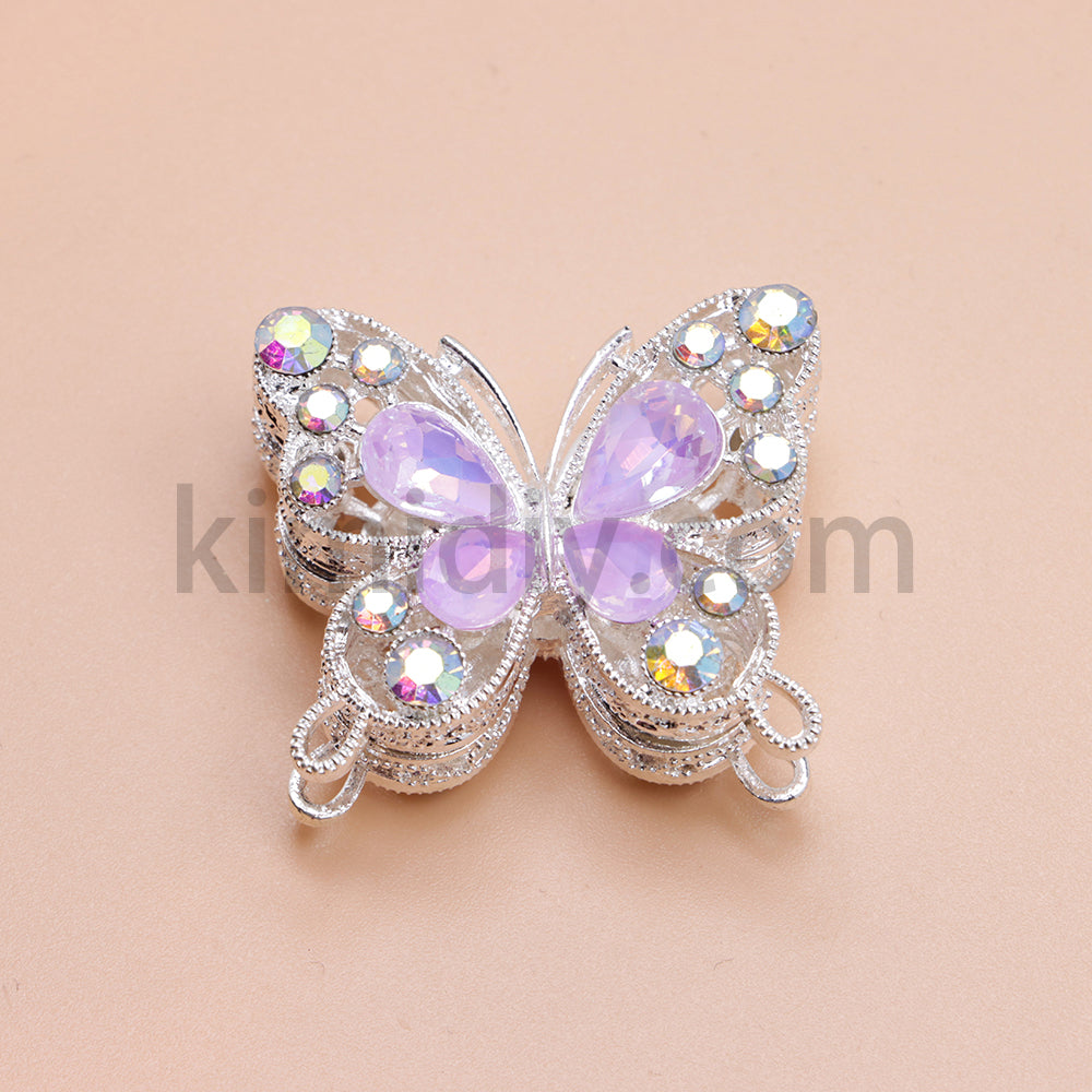 FS1627-Mocha Diamond Butterfly Metal Beads Fit For Beadable Pens