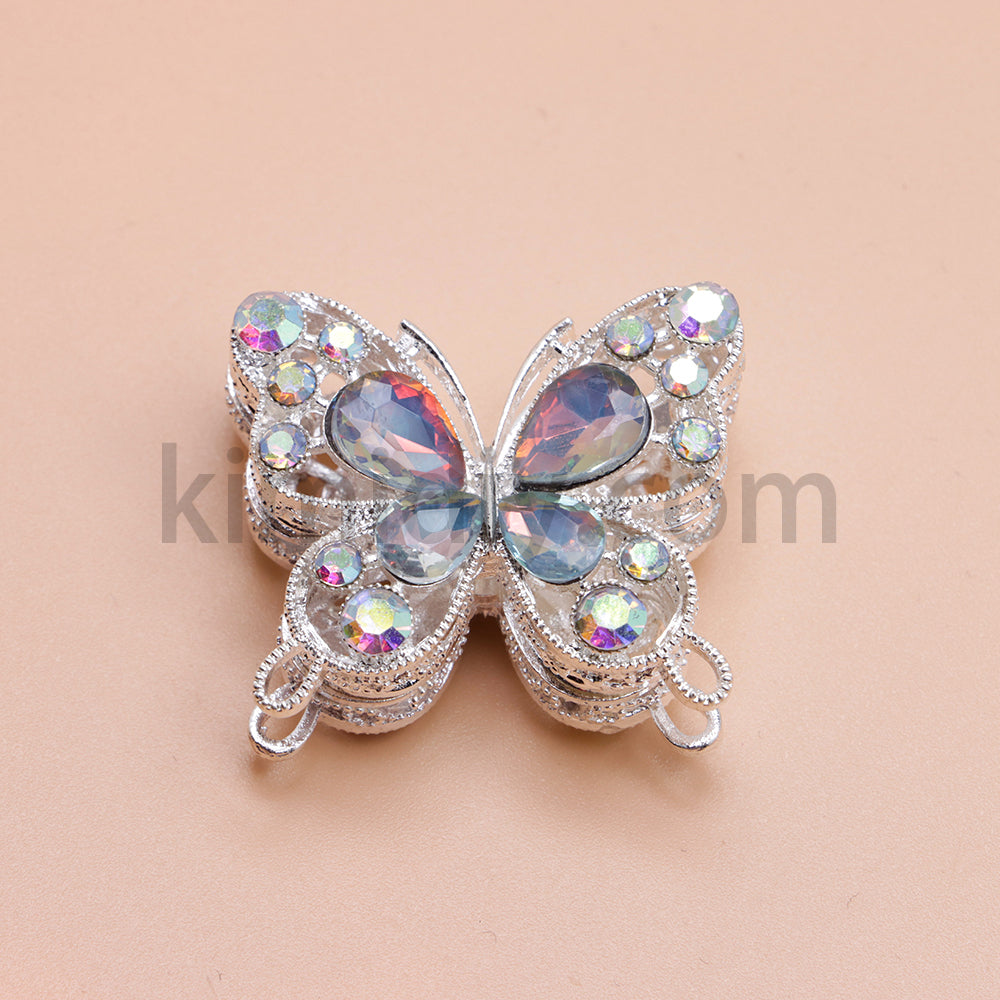 FS1627-Mocha Diamond Butterfly Metal Beads Fit For Beadable Pens