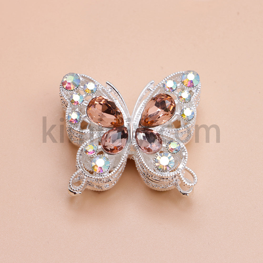 FS1627-Mocha Diamond Butterfly Metal Beads Fit For Beadable Pens