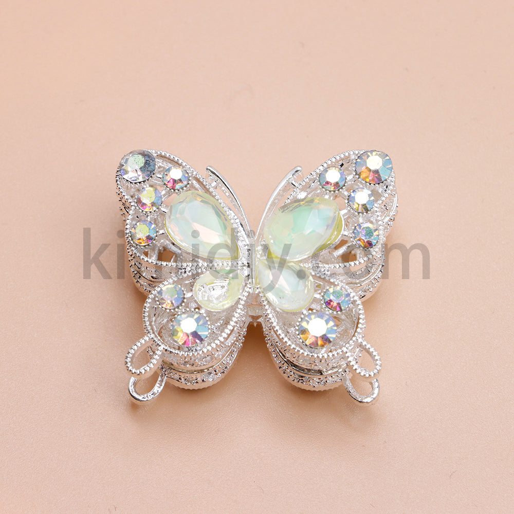 FS1627-Mocha Diamond Butterfly Metal Beads Fit For Beadable Pens