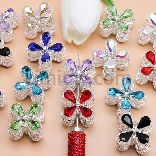 FS1781-  Crystal Diamond Flower Metal Beads Fit For Beadable Pens