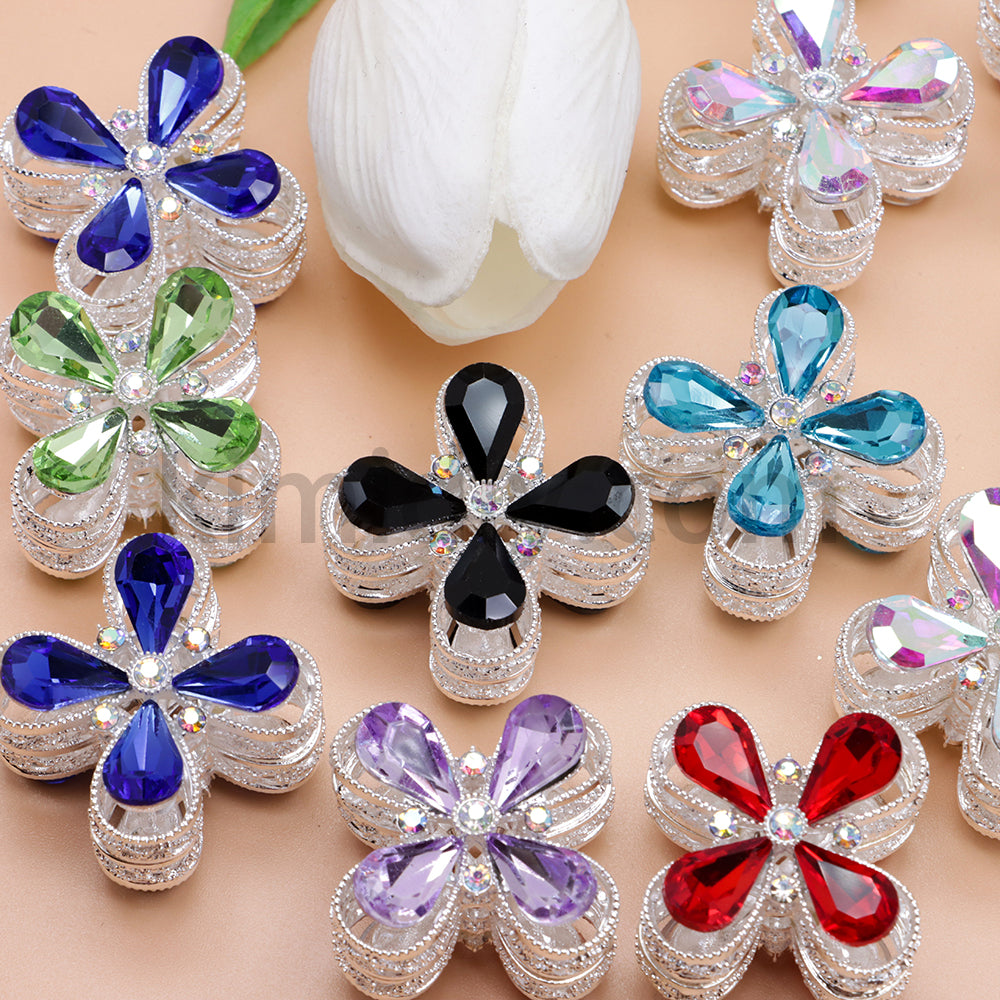 FS1781- Crystal Diamond Flower Metal Beads Fit For Beadable Pens