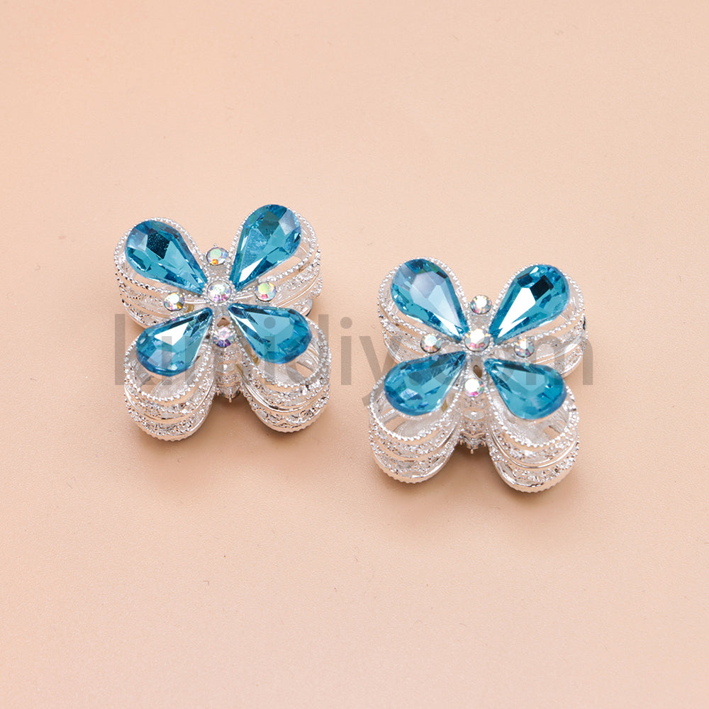 FS1781- Crystal Diamond Flower Metal Beads Fit For Beadable Pens