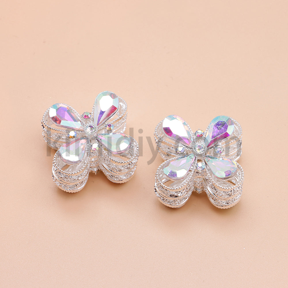 FS1781- Crystal Diamond Flower Metal Beads Fit For Beadable Pens