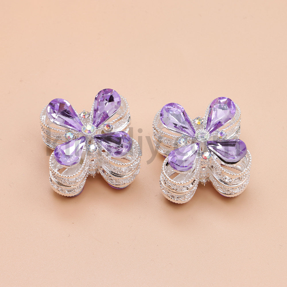 FS1781- Crystal Diamond Flower Metal Beads Fit For Beadable Pens
