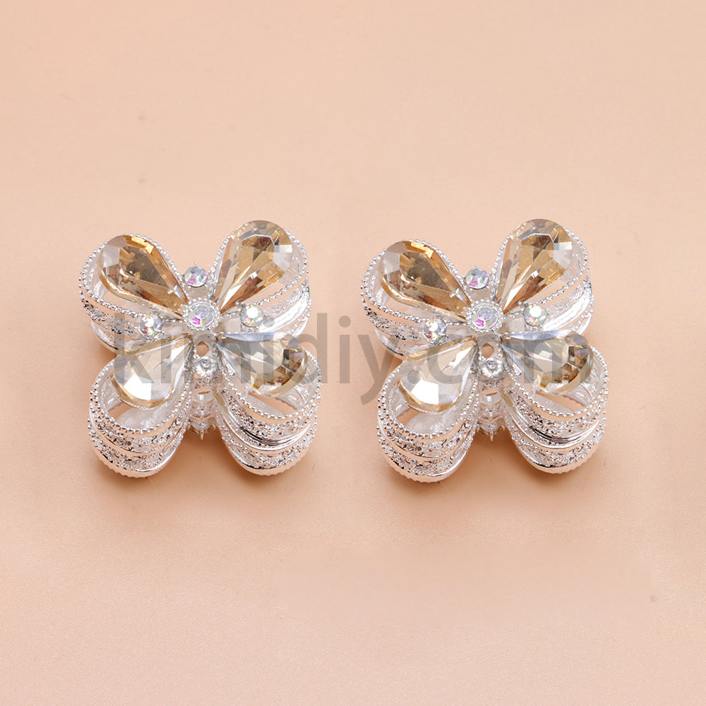 FS1781- Crystal Diamond Flower Metal Beads Fit For Beadable Pens