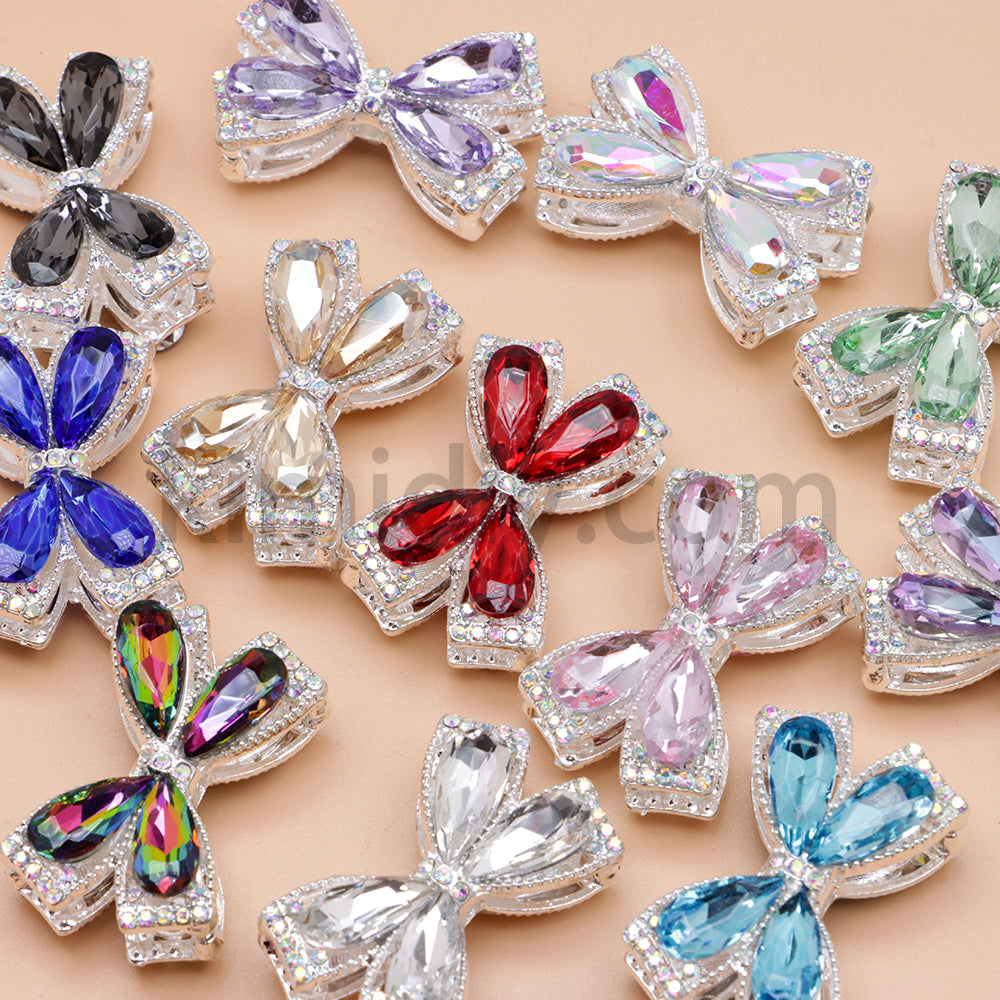 FS4850- Crystal Diamond Bows Metal Beads Fit For Beadable Pens