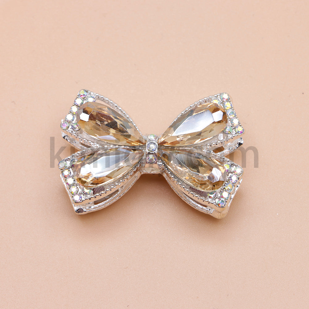 FS4850- Crystal Diamond Bows Metal Beads Fit For Beadable Pens