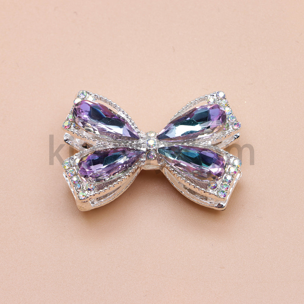 FS4850- Crystal Diamond Bows Metal Beads Fit For Beadable Pens