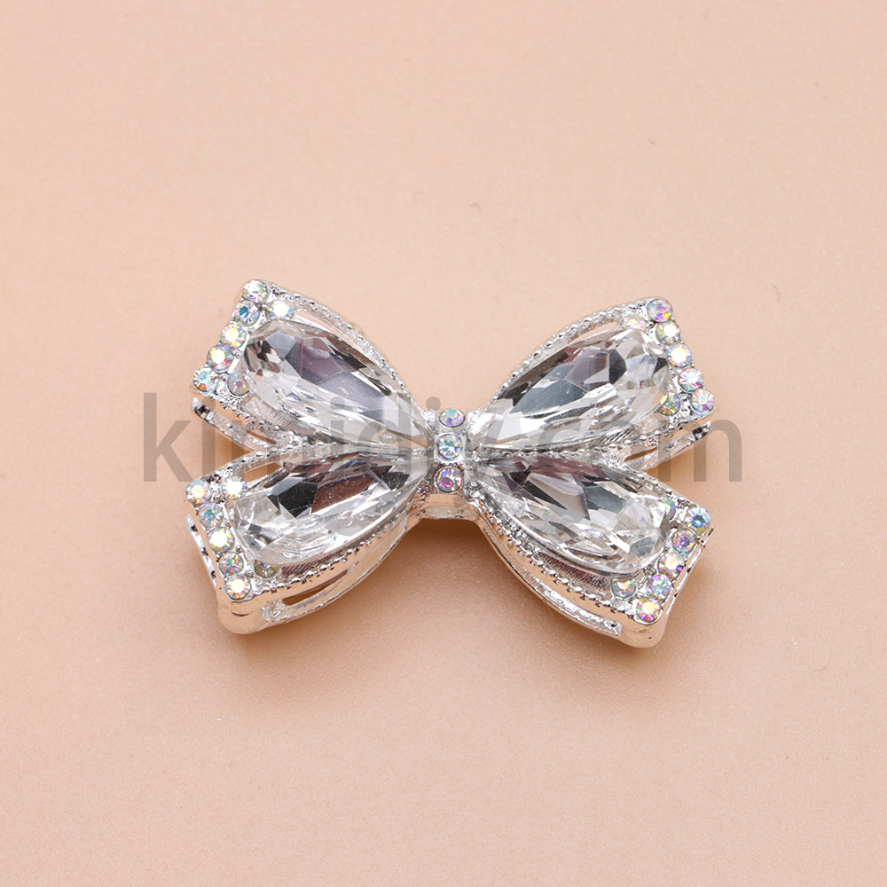 FS4850- Crystal Diamond Bows Metal Beads Fit For Beadable Pens