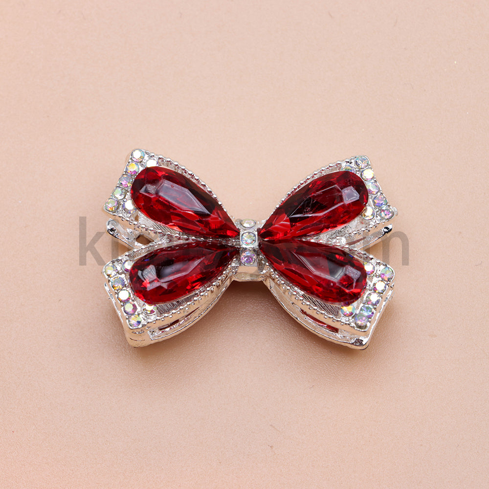 FS4850- Crystal Diamond Bows Metal Beads Fit For Beadable Pens