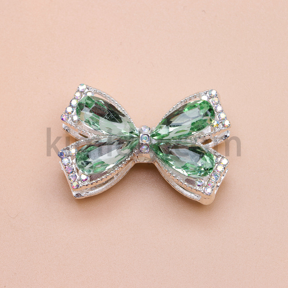 FS4850- Crystal Diamond Bows Metal Beads Fit For Beadable Pens