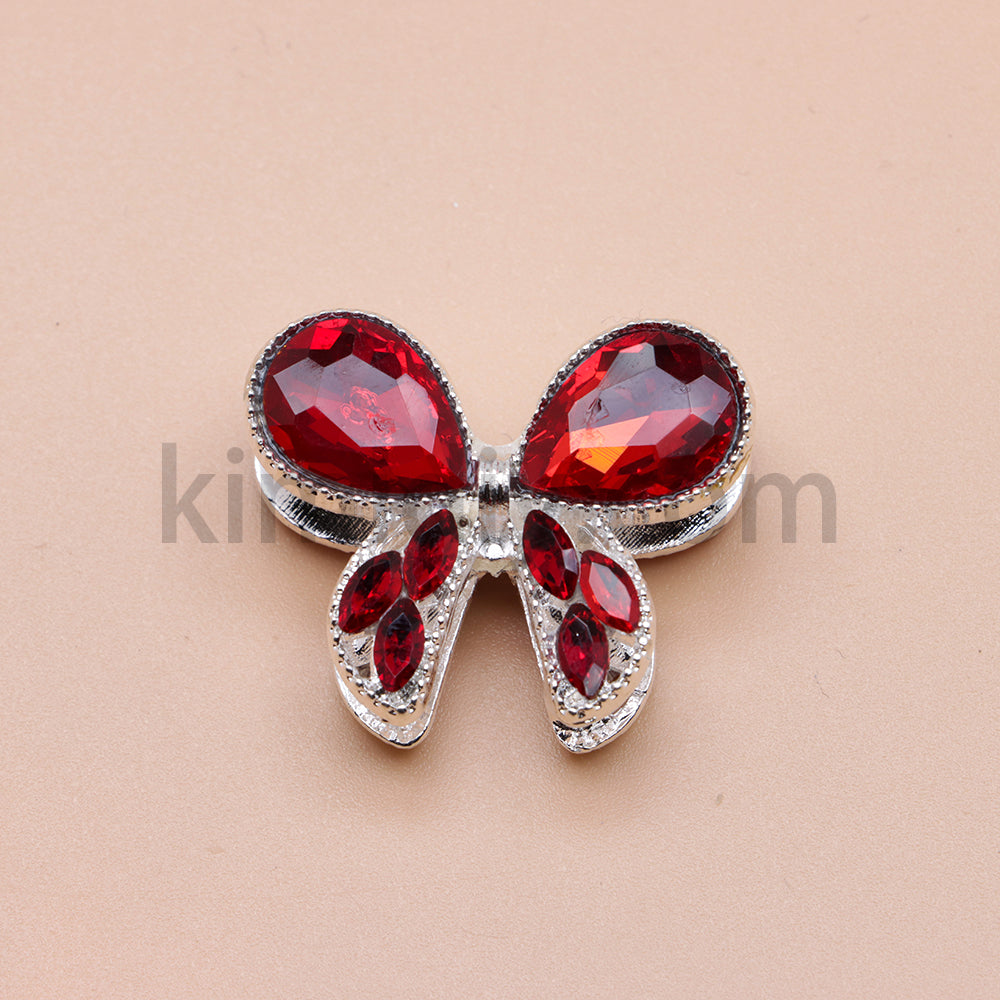 FS4517-2Pieces Crystal Diamond Metal Bows Beads Fit For Beadable Pens