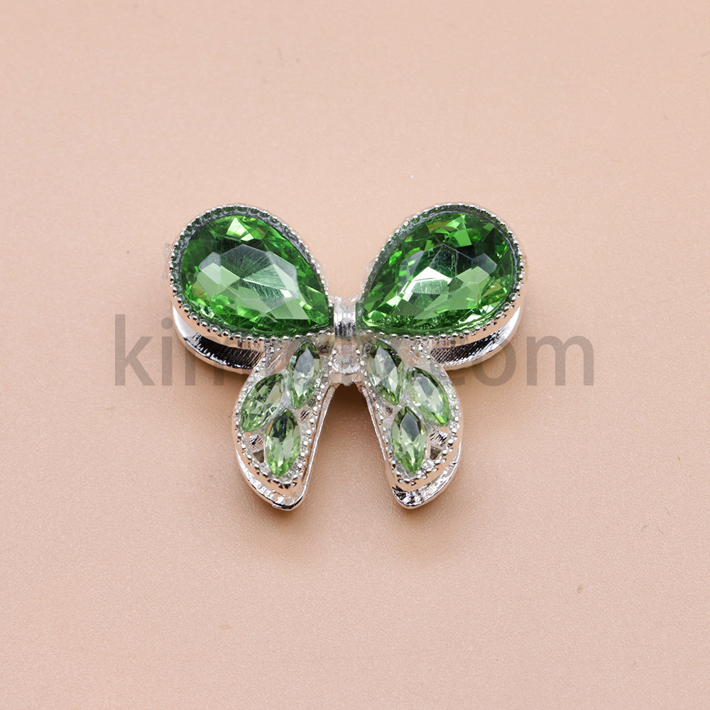 FS4517-2Pieces Crystal Diamond Metal Bows Beads Fit For Beadable Pens