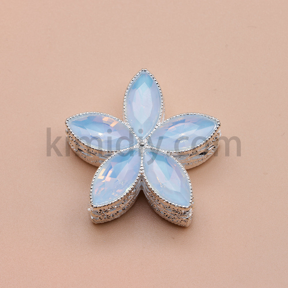 FS4851-Crystal Diamond Flower Metal Beads Fit For Beadable Pens