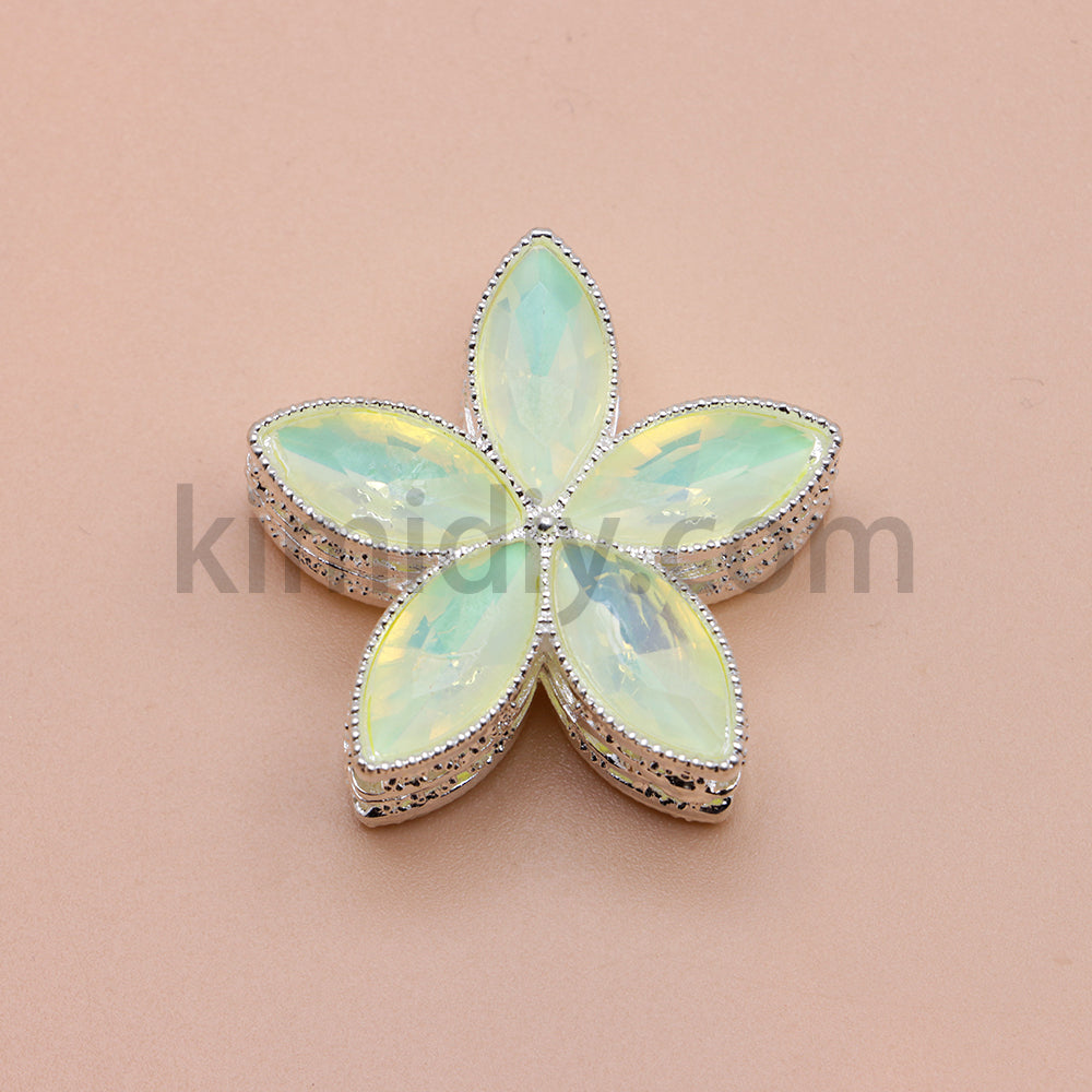 FS4851-Crystal Diamond Flower Metal Beads Fit For Beadable Pens