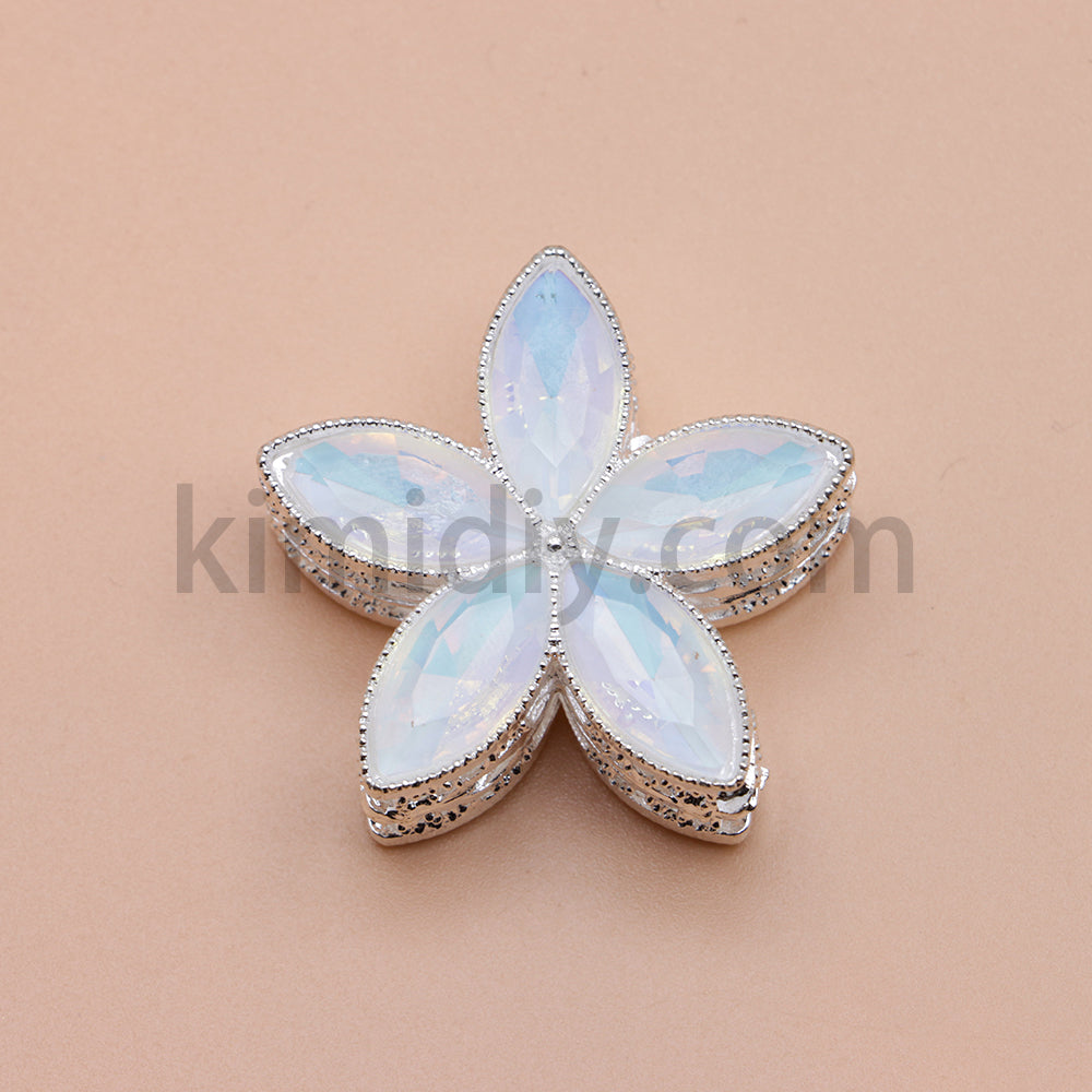 FS4851-Crystal Diamond Flower Metal Beads Fit For Beadable Pens