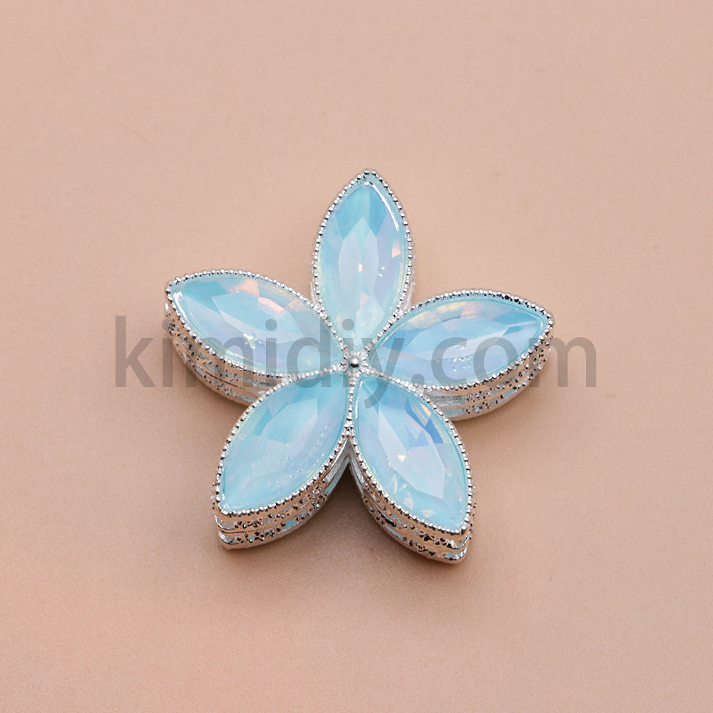 FS4851-Crystal Diamond Flower Metal Beads Fit For Beadable Pens