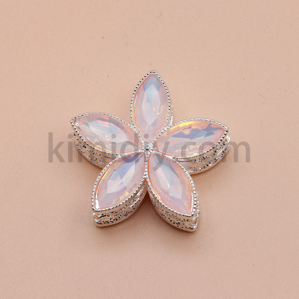FS4851-Crystal Diamond Flower Metal Beads Fit For Beadable Pens