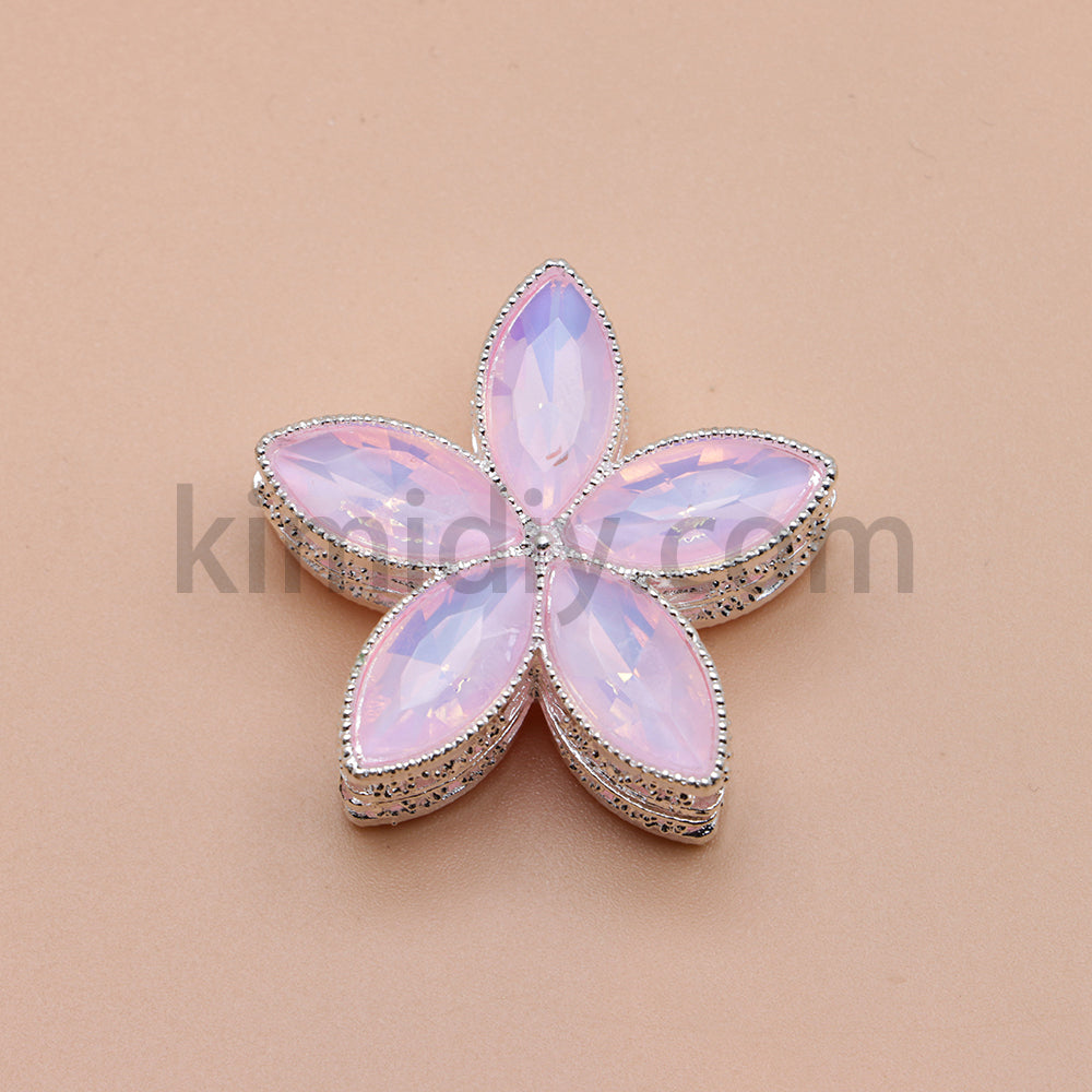 FS4851-Crystal Diamond Flower Metal Beads Fit For Beadable Pens