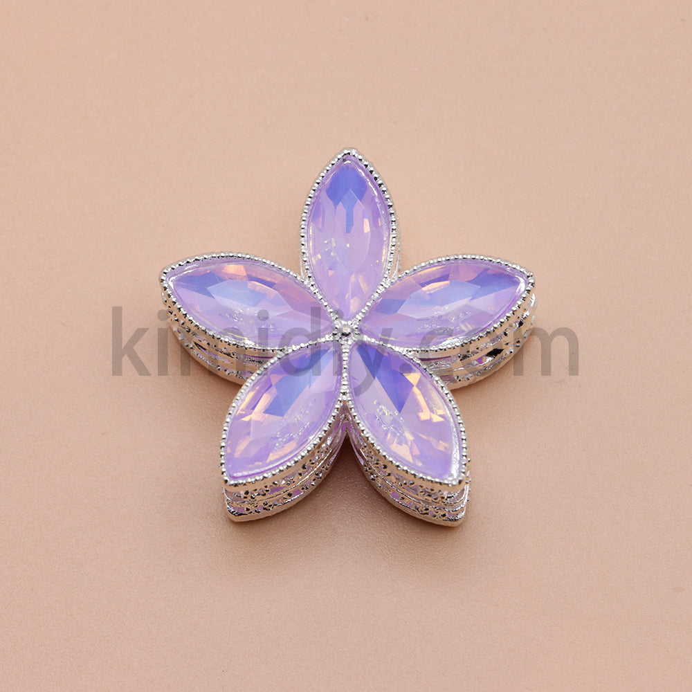 FS4851-Crystal Diamond Flower Metal Beads Fit For Beadable Pens