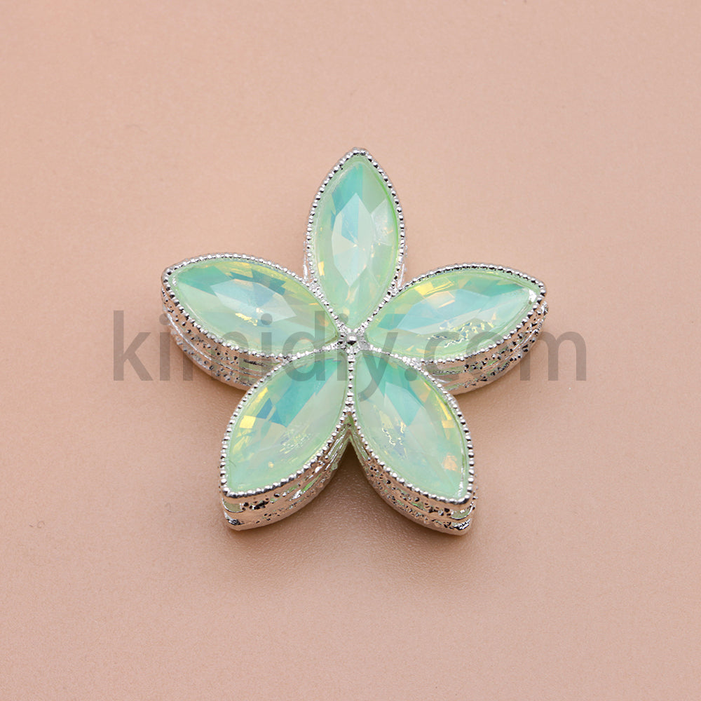 FS4851-Crystal Diamond Flower Metal Beads Fit For Beadable Pens