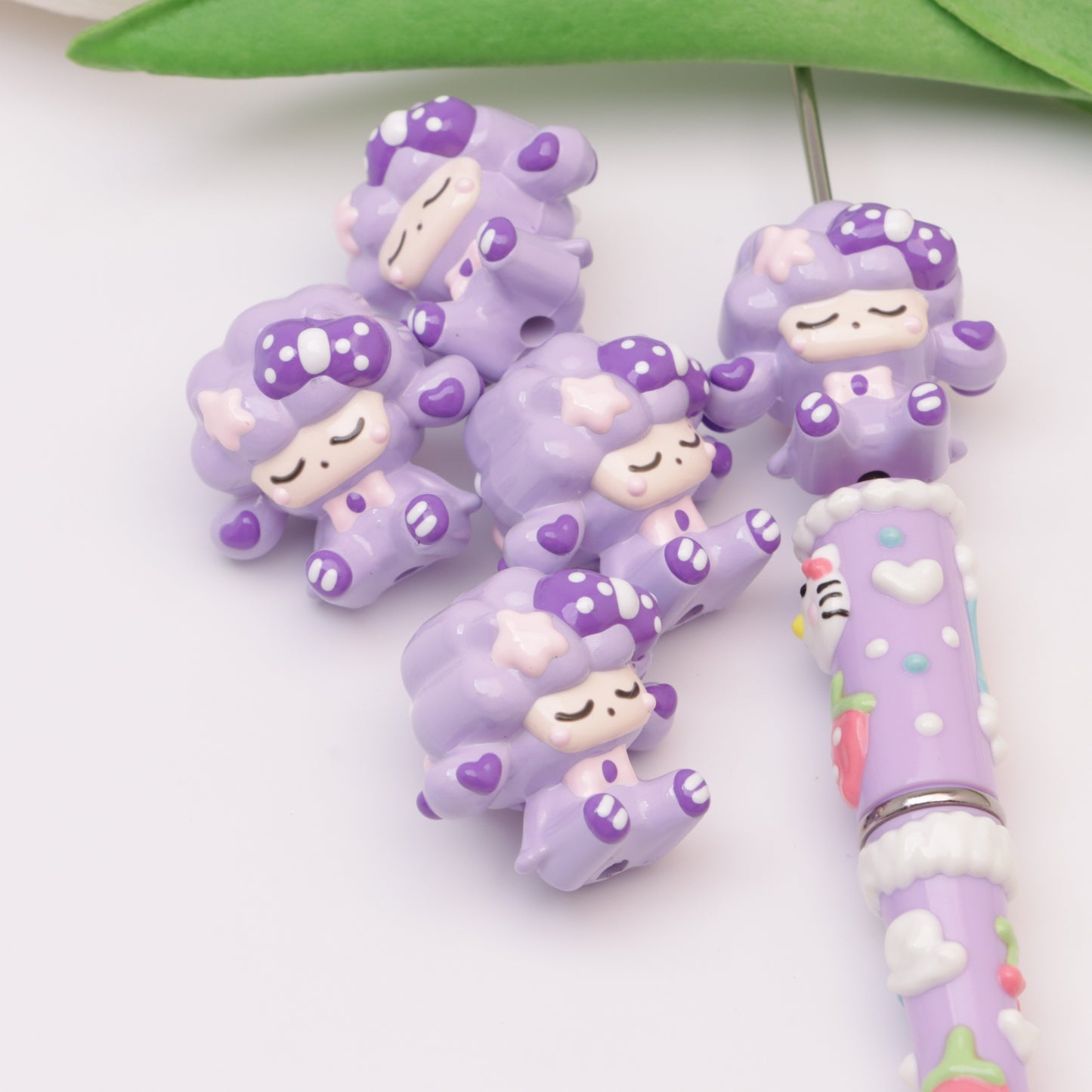 FS5035- Baa Baa Sheep Hand Painted Beads