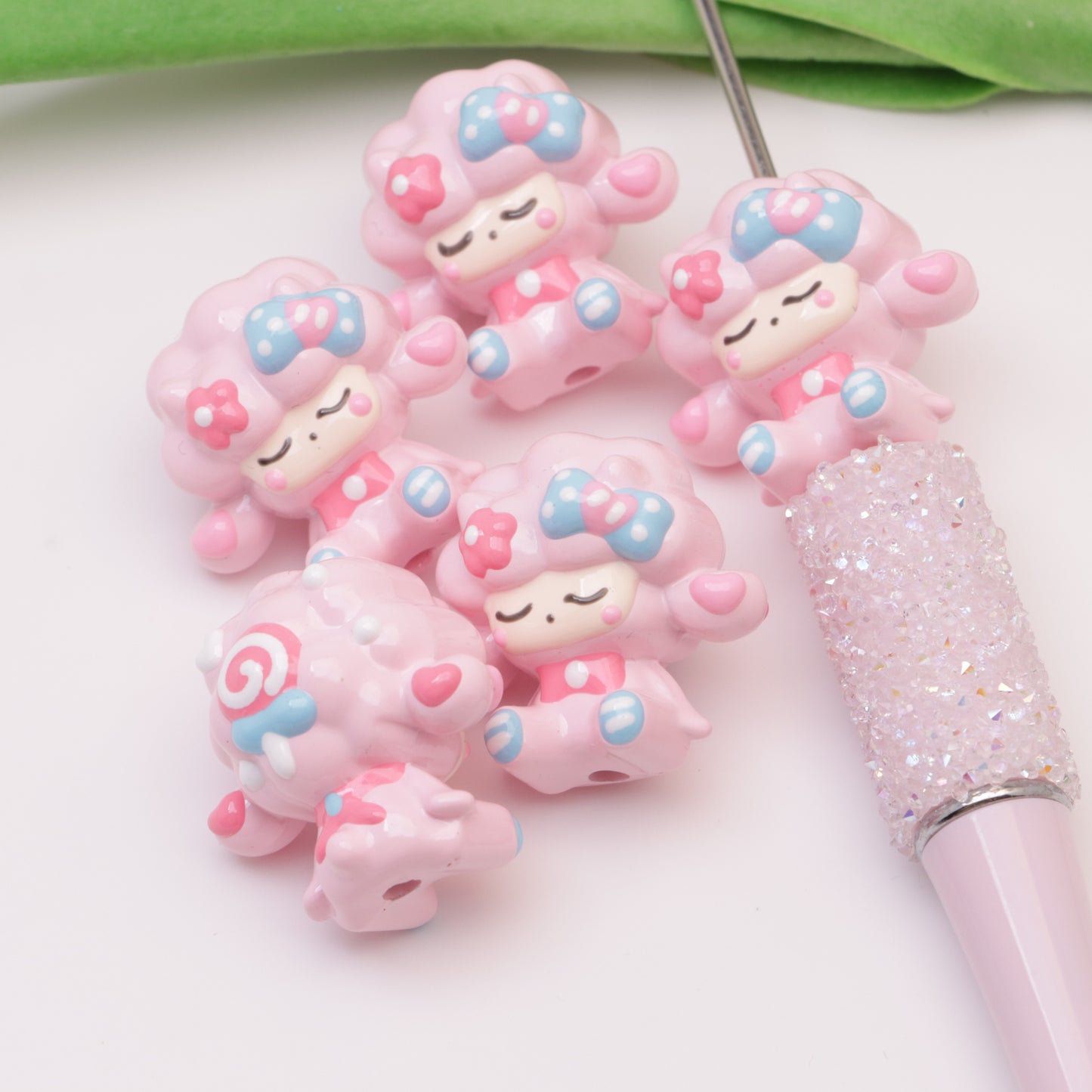 FS5035- Baa Baa Sheep Hand Painted Beads
