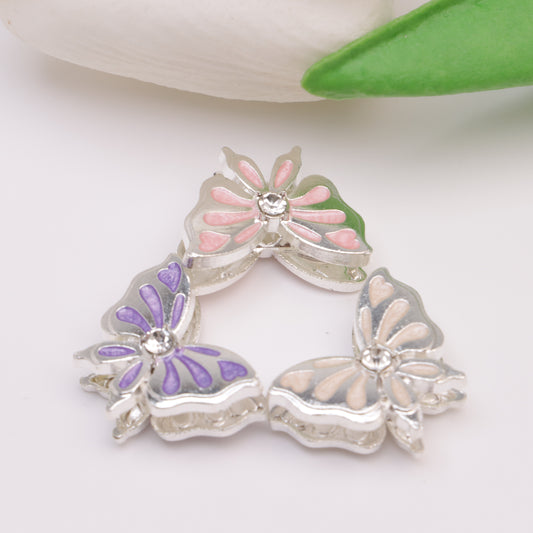 FS3775- 21*16mm Butterfly Beads Oil-dripping Butterfly Rhinestone Alloy Beads