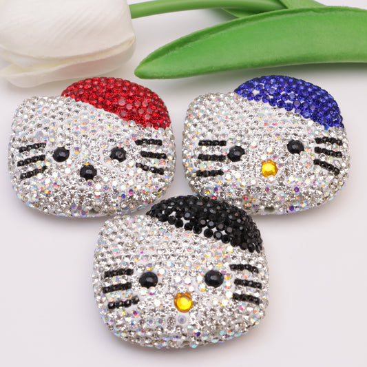 FS5070- 47*51Mm Full Diamonds Big Hk Head Beads Full-Diamond Kitty Head Beads Fit For Pen