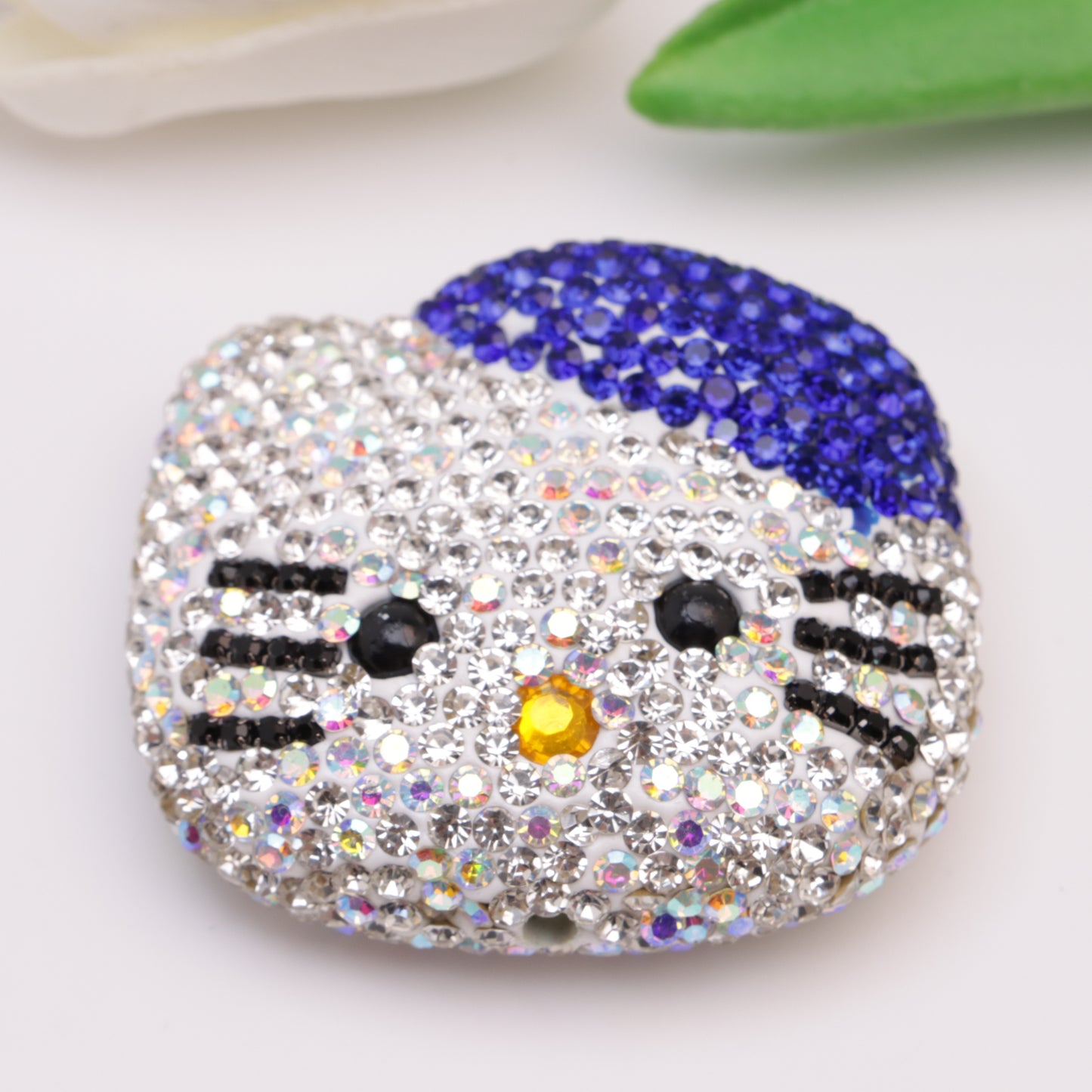 FS5070- 47*51Mm Full Diamonds Big Hk Head Beads Full-Diamond Kitty Head Beads Fit For Pen