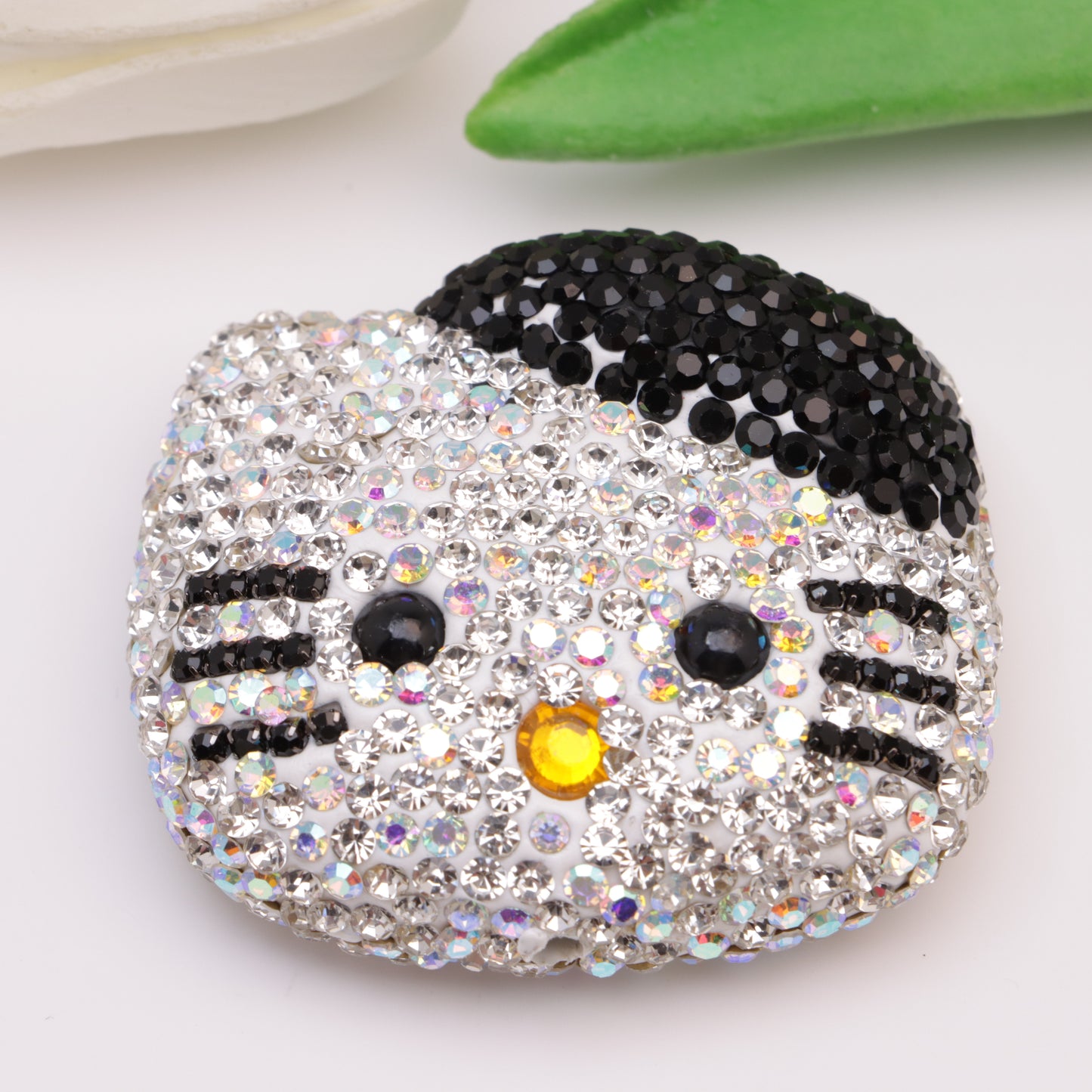 FS5070- 47*51Mm Full Diamonds Big Hk Head Beads Full-Diamond Kitty Head Beads Fit For Pen