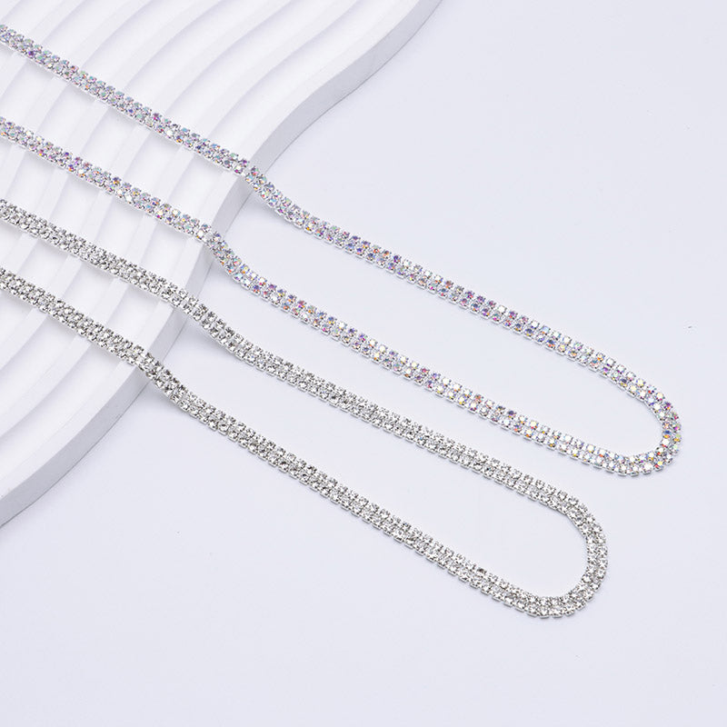 FS4569- 2mm Diamonds 2 Row Chain Double-row Claw Chain, Chain