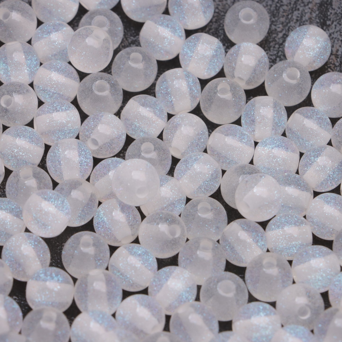 FS3515- 10mm Fine Glittering, Glow-in-the-Dark and Color-Changing Resin Beads