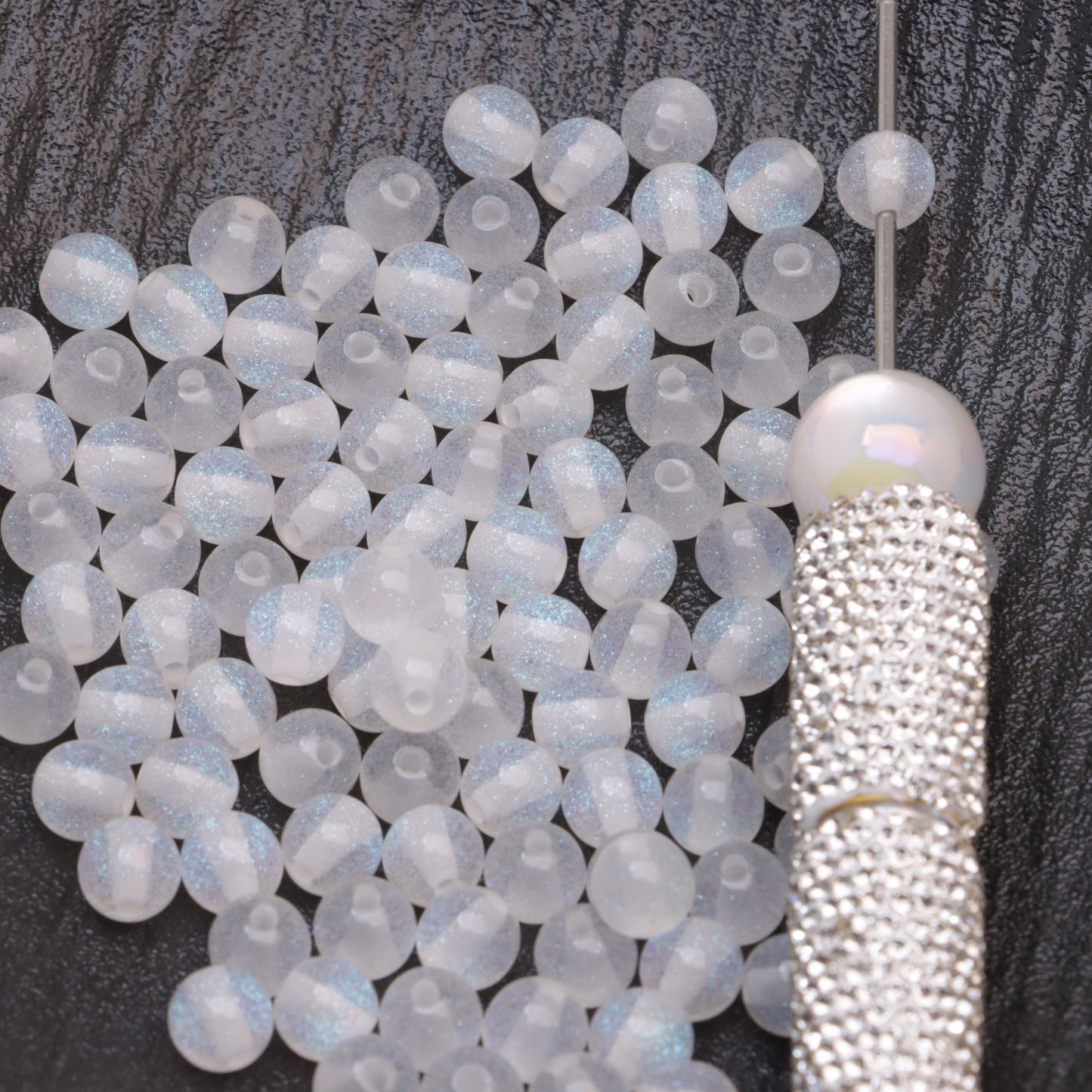 FS3515- 10mm Fine Glittering, Glow-in-the-Dark and Color-Changing Resin Beads
