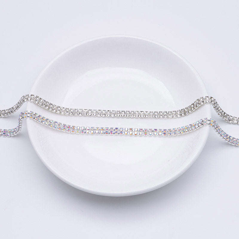 FS4569- 2mm Diamonds 2 Row Chain Double-row Claw Chain, Chain
