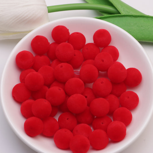 FS4066- 12mm Flocked Beads That Can Pass Through Pens