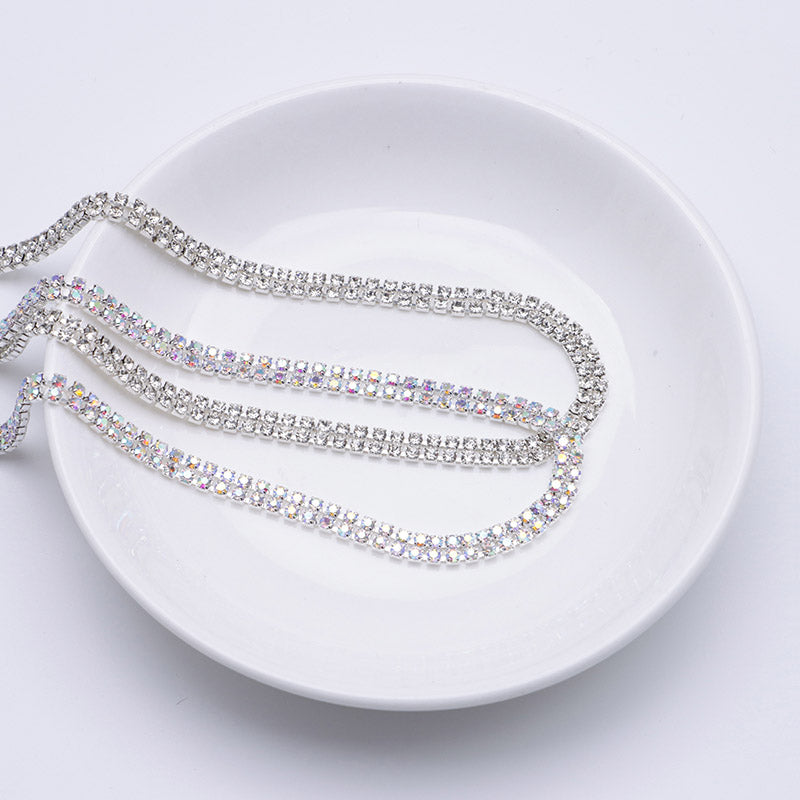 FS4569- 2mm Diamonds 2 Row Chain Double-row Claw Chain, Chain