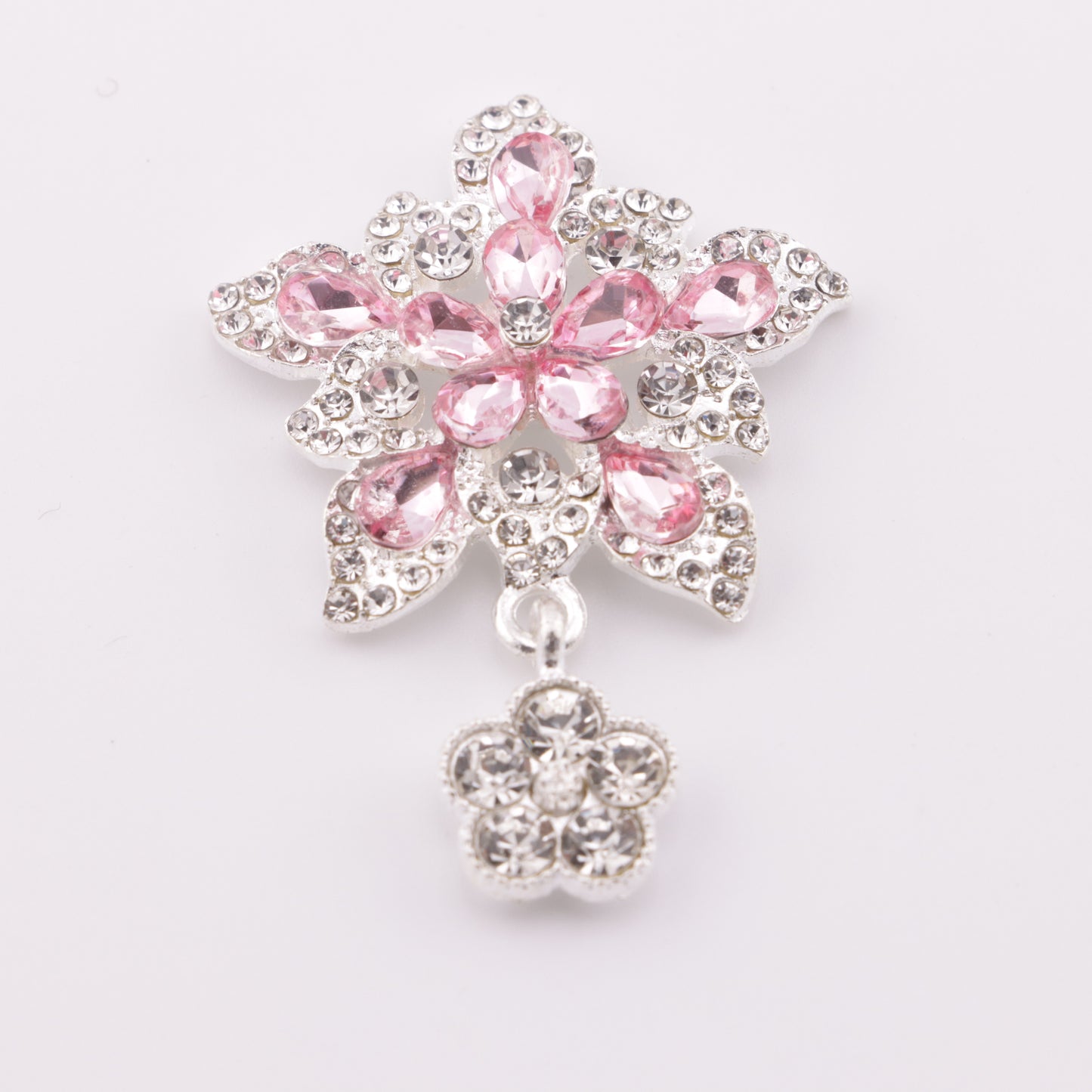 FS5265- 34mm Five-Petal Flower Metal Charms Double-Layer Five-Petal Diamond Flower Metal Patches