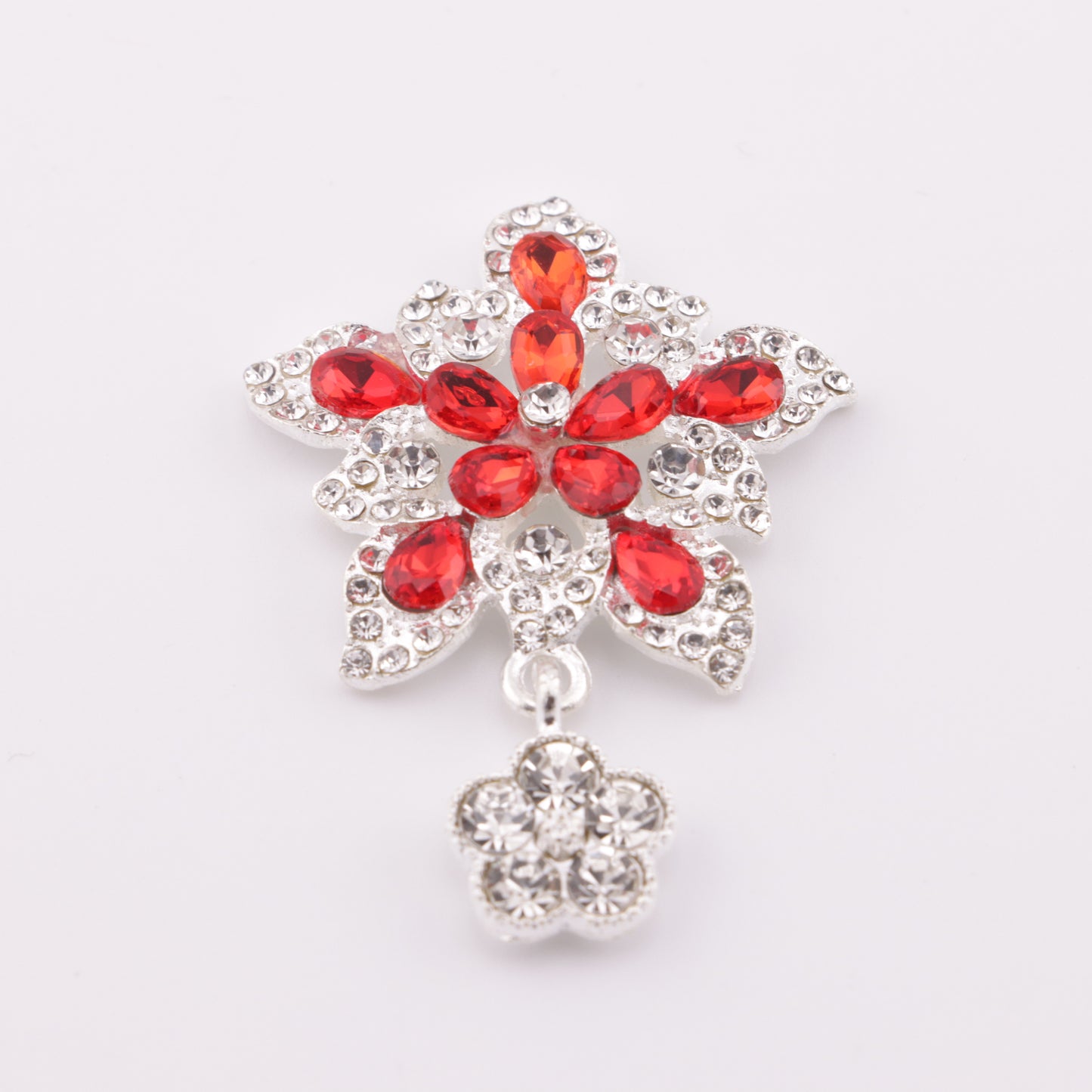 FS5265- 34mm Five-Petal Flower Metal Charms Double-Layer Five-Petal Diamond Flower Metal Patches