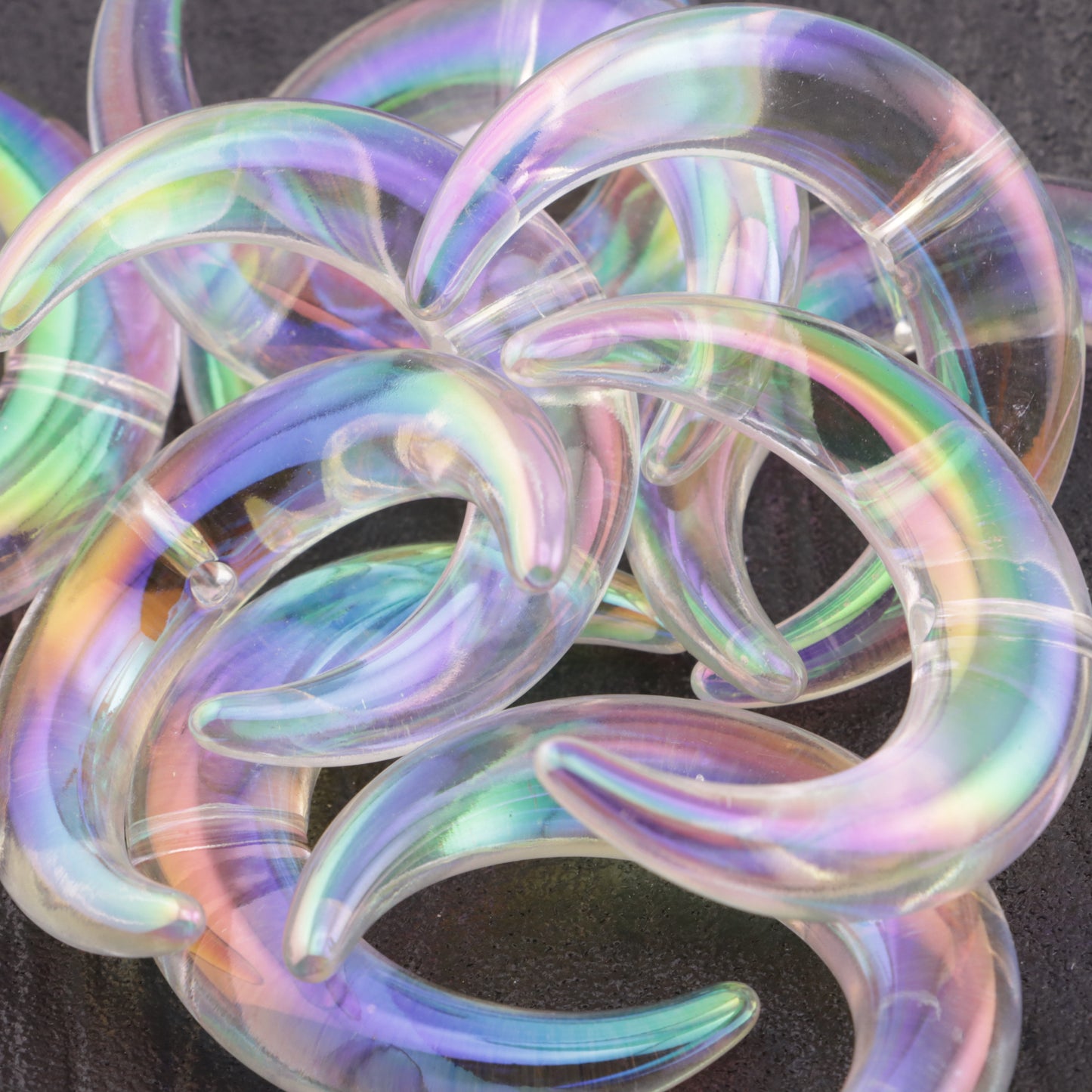 FS3579- 35×47mm One Hole Moon Beads Single - Hole Transparent UV Moon Acrylic