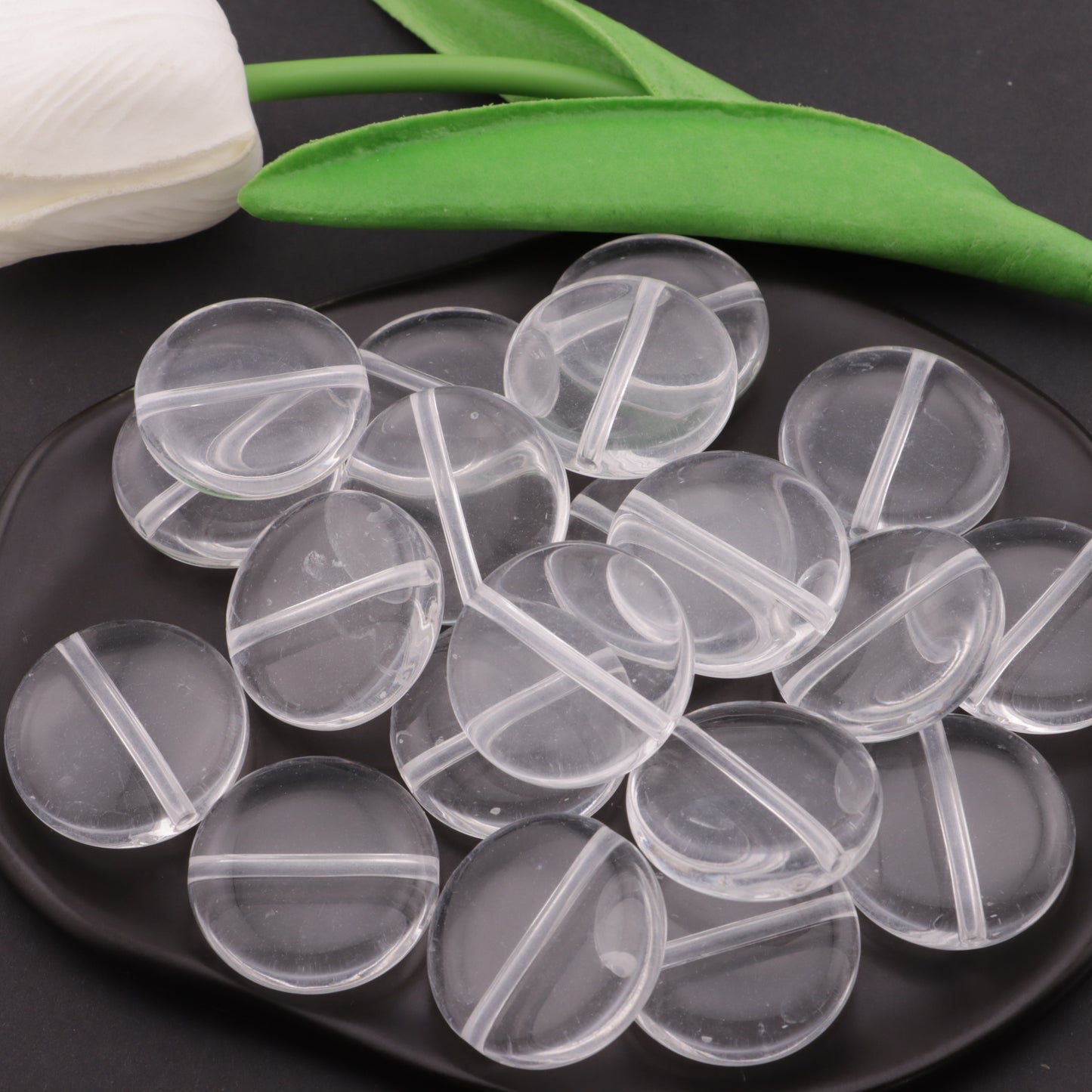 FS0387- 27mm Round Plate Based Beads Round Plate Base Beads, Thickness 9Mm Thick