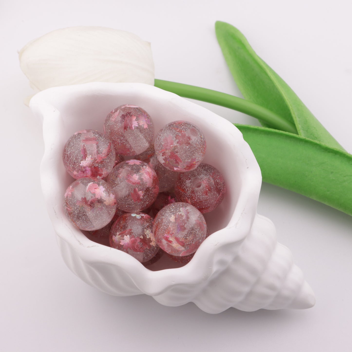 FS3574- 16mm Pink Sakura Flach Chip Beads
