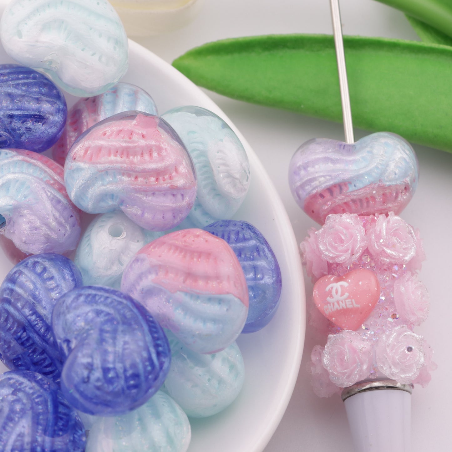 FS5270- 18*23mm Heart Beads Love Oil Painting Beads Fit For Pen
