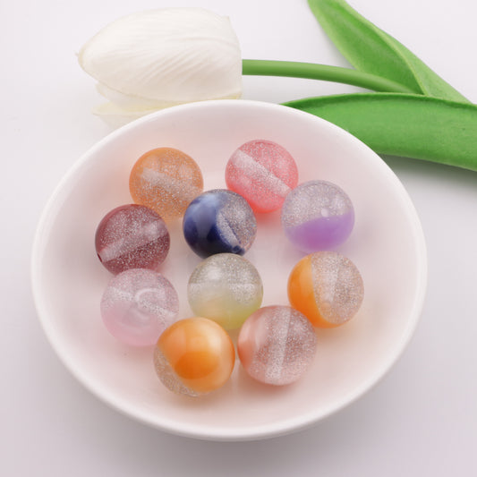 FS2405- 20mm Gradient Fine Glitter Resin Beads