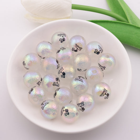 FS3050- 16mm Glow-in-the-Dark Barbie Printed Beads