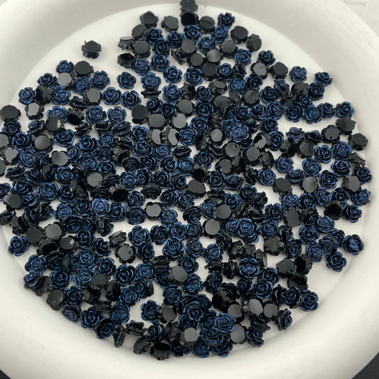 FS2145-6MM Blue Black Resin Nail Charms For Making Fancy Beads Or Fancy Pen